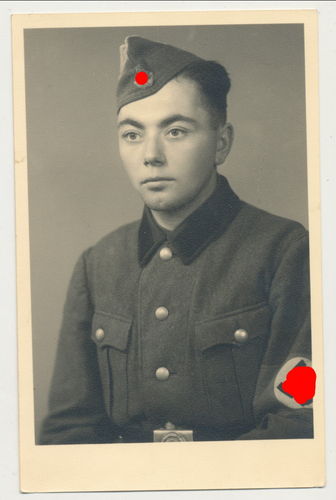 Reichsarbeitsdienst Soldat in RAD Uniform - Original Portrait Foto WK2