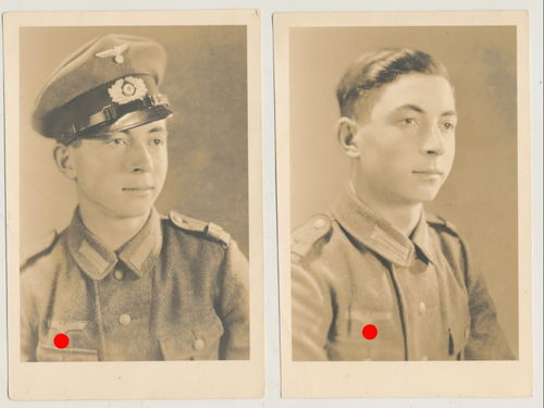 2 grossformatige Portrait Foto Wehrmacht Soldat WK2
