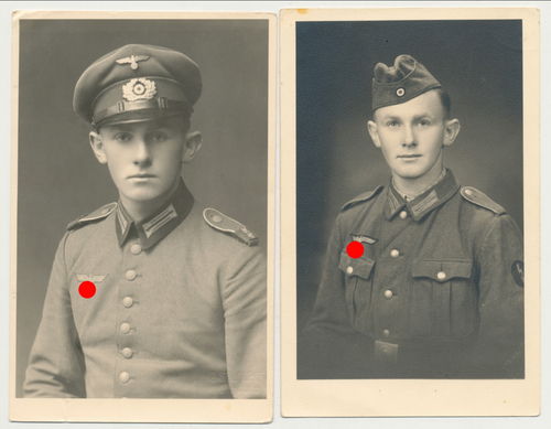 Wehrmacht Nachrichten Soldat Arm Abzeichen Schulterklappen Aufschübe Rgt 47 - 2 Original Foto