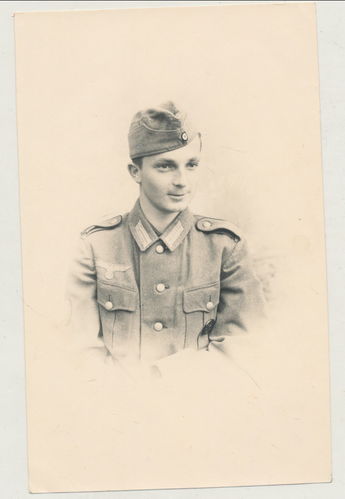 Wehrmacht Soldat mit Verwundetenabzeichen Schwarz 1939 - Original Portrait Foto WK2