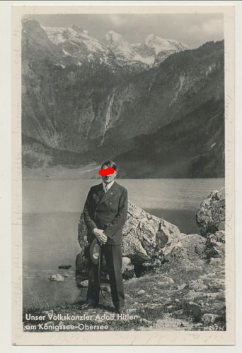 Adolf Hitler am Königssee Original Foto Hildebrand Postkarte 3. Reich 1935