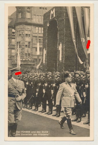 Adolf Hitler mit Mussolini Der Duce Originale Foto Hoffmann Postkarte 3. Reich