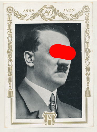 Adolf Hitler Original Postkarte zum 50 Geburtstag 3. Reich 1889 - 1939