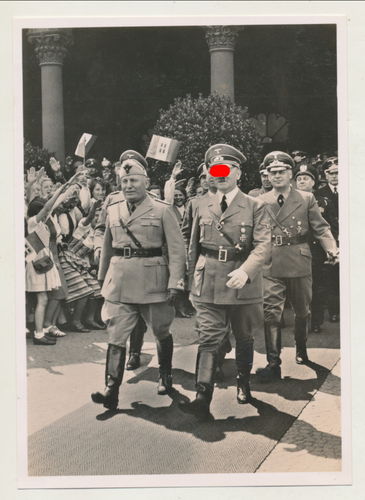 Adolf Hitler mit Mussolini Duce Italien in München 1940 - Original Hoffmann Postkarte 3. Reich