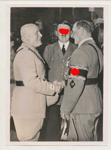Adolf Hitler mit Mussolini & Ritter von Epp in München 1940 - Original Hoffmann Postkarte 3. Reich
