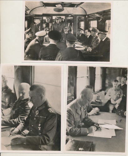 Verhandlungswagen Compiegne Kapitulation Frankreich GFM Keitel - 3x Original Hoffmann Postkarte 1940