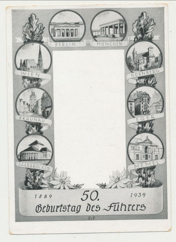 50. Geburtstag des Führers 1939 - Original Postkarte 3. Reich