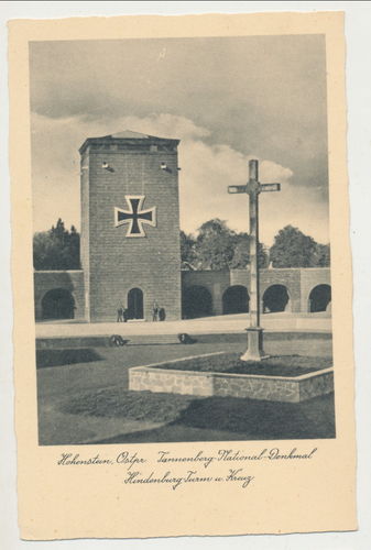 Hohenstein Ostpreussen Tannenberg National Denkmal Hindenburg Turm - Original Postkarte 3. Reich