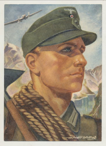 Gebirgsjäger farbige Postkarte deutsche Wehrmacht WK2