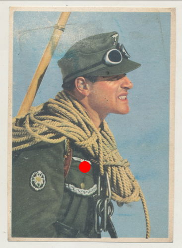 Gebirgsjäger Originale farbige Postkarte Heeresbergführer Wehrmacht WK2