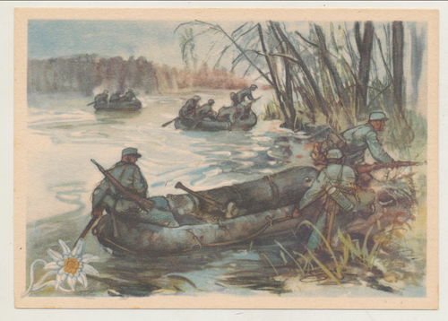Gebirgsjäger farbige Original Postkarte 3. Reich