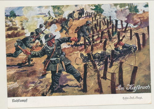 Nahkampf Lehr - Infanterie Regiment - Original Postkarte 3. Reich