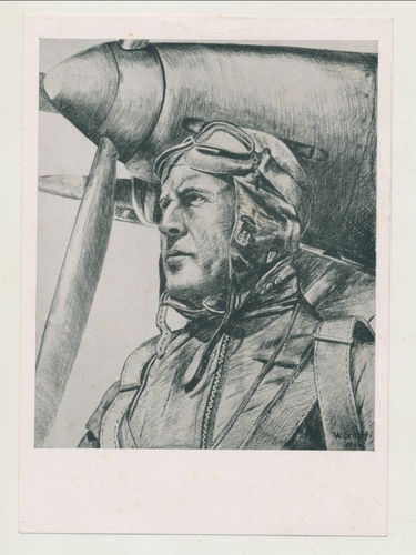 Luftwaffe Ausstellung des Luftgaues VII Kunst der Front 1941 - Original Postkarte WK2