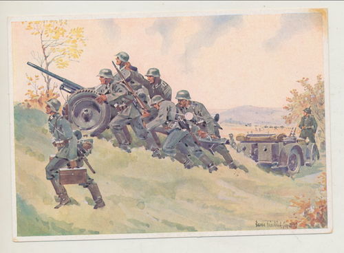 Pak Panzerabwehrgeschütz in Stellung - Original Postkarte WK2