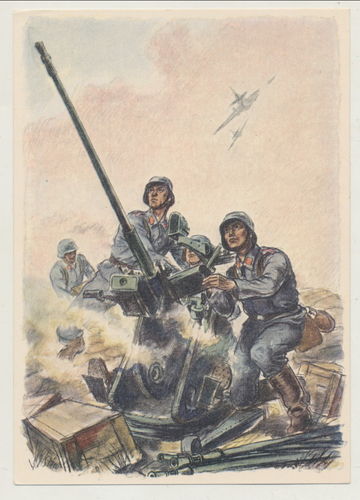 Leichtes Flak Geschütz - Original Postkarte WK2