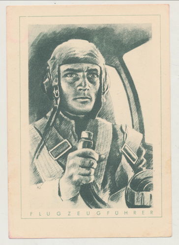 Flugzeugführer Luftwaffe - Original Postkarte WK2