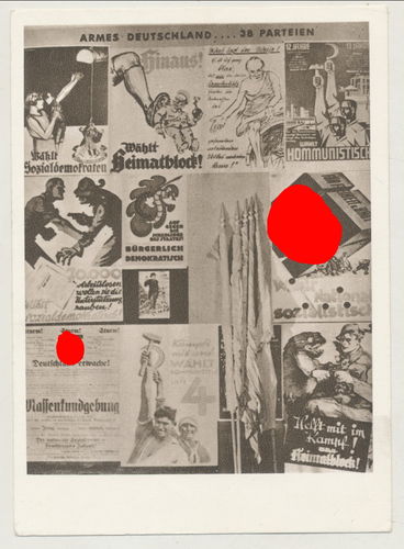 Armes Deutschland ... 38 Parteien - Original Postkarte 3. Reich