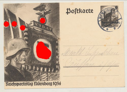 NSDAP Reichsparteitag Nürnberg 1934 - Original Postkarte 3. Reich