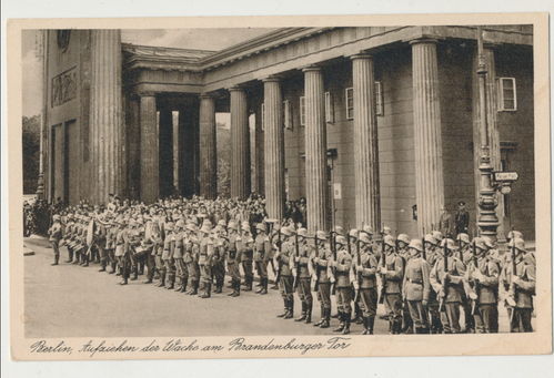 Berlin Wache am Brandenburger Tor - Original Postkarte 3. Reich