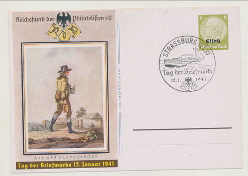 Reichsbund der Philatelisten Wiener Klapperpost 1941 Original Postkarte 3. Reich