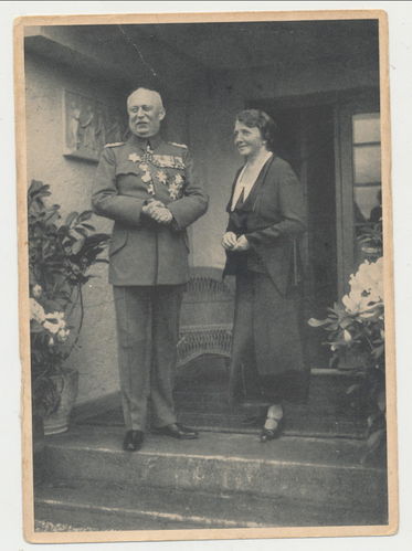 Erich und Mathilde Ludendorff 1935 in Tutzing - Original Postkarte 3. Reich