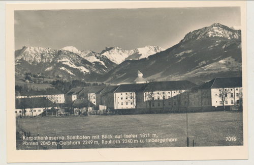 Karpathen Kaserne Sonthofen - Original Postkarte 3. Reich