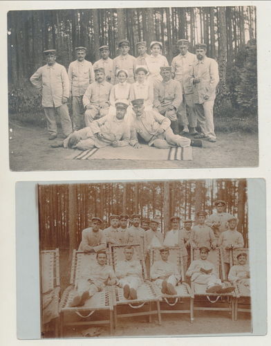2 Original Foto Verwundete Soldaten Lazarett Hospital WK1