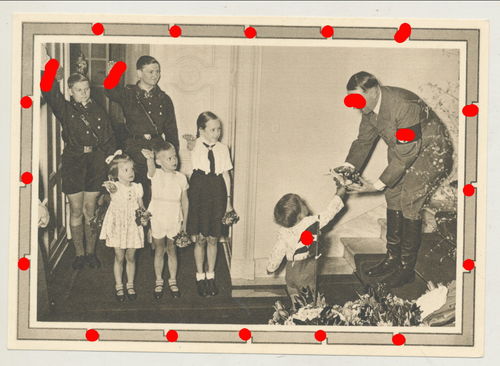 Adolf Hitler mit BDM Bund deutscher Mädel & Hitlerjugend - Original Postkarte 3. Reich
