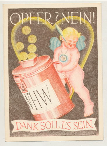 WHW Opfer Karte Gaustrassensammlung im Traditionsgau - Postkarte von 1939