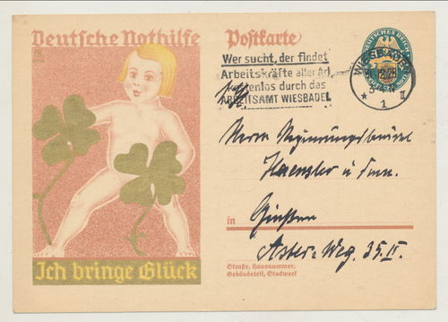 Deutsche Nothilfe - Original Postkarte von 1928