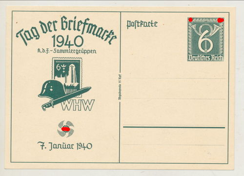 Tag der Briefmarke WHW Postkarte von 1940