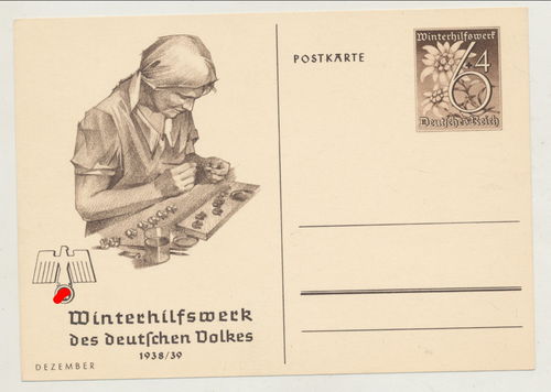 WHW Postkarte von 1939 Winterhilfswerk 3. Reich