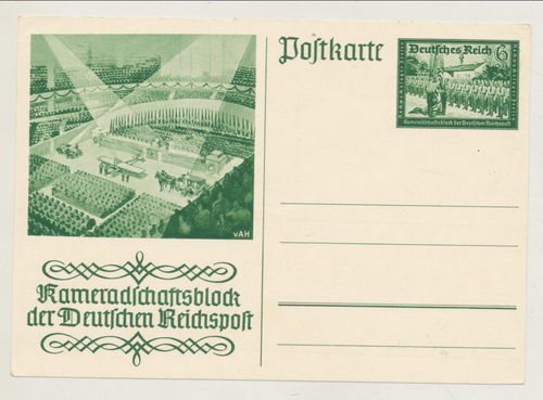 Kameradschaftsblock der deutschen Reichspost - Original Postkarte 3. Reich