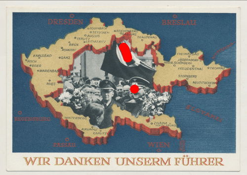 Einmarsch Sudetenland 1938 - Original Postkarte 3. Reich
