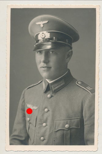 Wehrmacht Soldat mit Schulterklappen Infanterie Rgt 62 Landshut - Original Portrait Foto WK2
