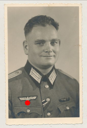 Wehrmacht Offizier Ordensbänder Feldspange - Original Portrait Foto WK2
