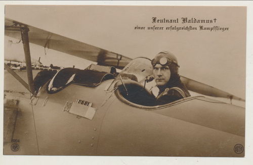 Flieger Leutnant Baldamus Pour le merite Flieger WK1 Postkarte