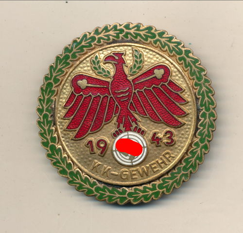 Standschützen Schiess Abzeichen Tirol 1943 für KK Gewehr - grosses 52mm Abzeichen