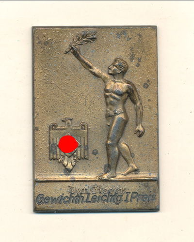 Sieger Plakette Kreismeisterschaften Juni 1938 in Ulm 1. Preis