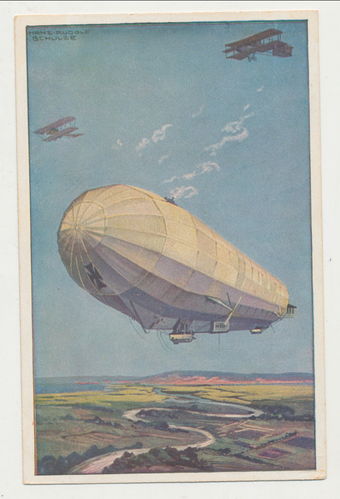 Deutscher Luftflotten Verein Militär Luftkreuzer " Hansa " Zeppelin Luftschiff Original Postkarte