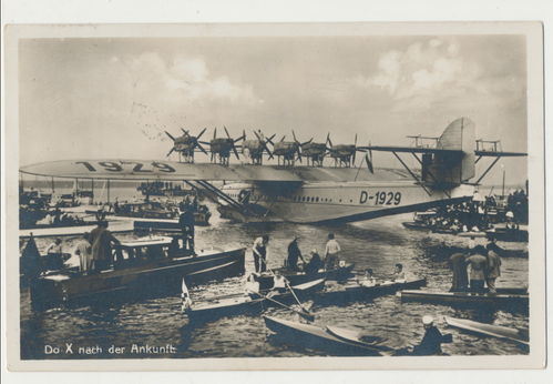 Do X Dornier Wasser Flugzeug in Berlin am Müggelsee - Original Postkarte von 1932