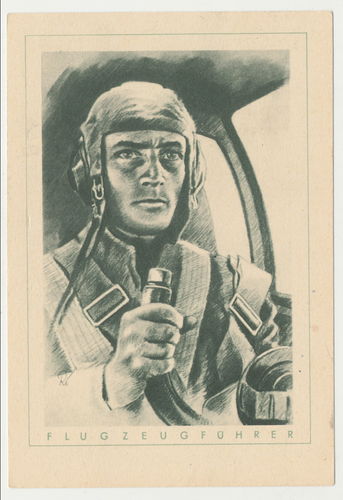 Flugzeugführer" Der deutsche Soldat " Original Postkarte WK2