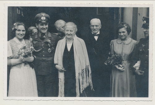 Hochzeits Foto mit Heeres Soldat Infanterie Sturmabzeichen EK1 Eisernes Kreuz WK2