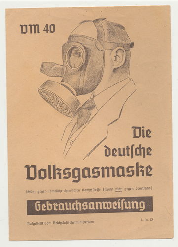 Gebrauchsanweisung für die deutsche Volksgasmaske VM40