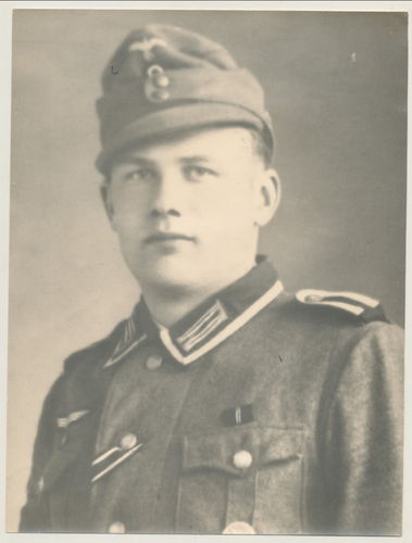GROSSES Gebirgsjäger deutsche Wehrmacht mit GJ Bergmütze - Original Portrait Foto WK2
