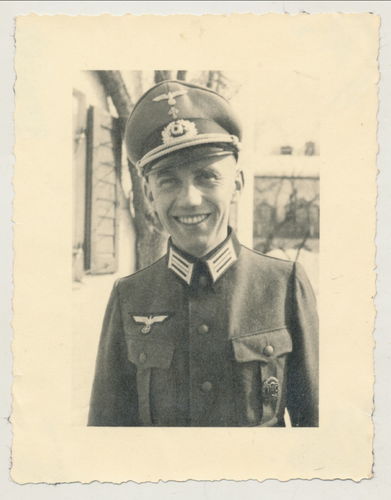 Deutsche Wehrmacht PFARRER mit Schirmmütze Uniform - Original Foto WK2