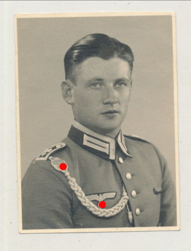 Wehrmacht Feldwebel Schützenschnur Parade Uniform - kleines Passbild für Wehrpass Soldbuch