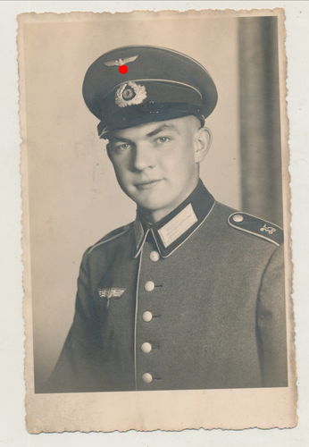 Wehrmacht Soldat mit Schulterklappen Regiments Inf Rgt Nr 35 - Original Portrait Foto WK2