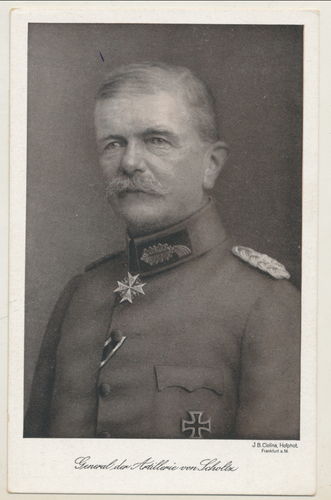 General der Artillerie von Scholtz - Original Portrait Postkarte um den WK1