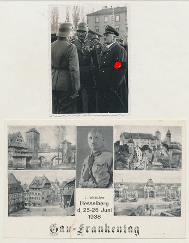 Julius Streicher ORIGINAL Foto und eine Postkarte 3. Reich Gauleiter Franken